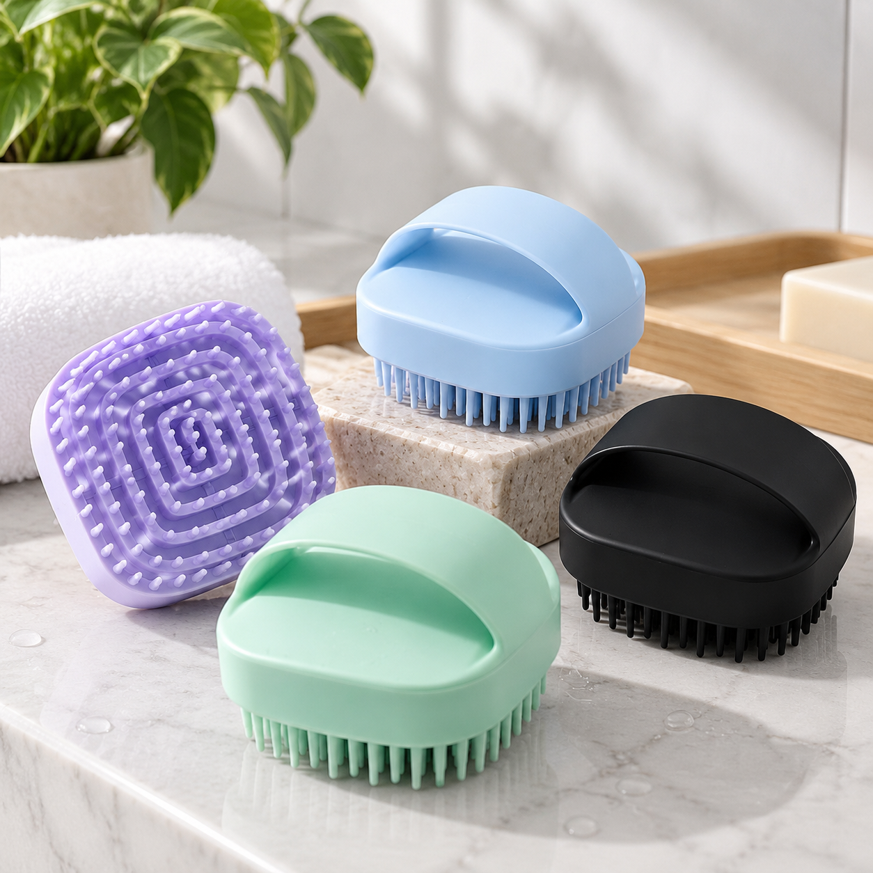 Ergonomic Soft TPE Scalp Cleansing & Massaging Brush