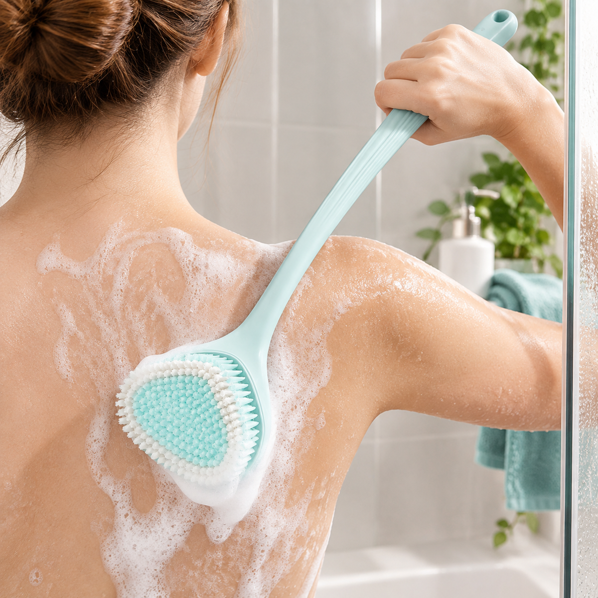 Long-Handled Soft Bristle Bath & Body Brush