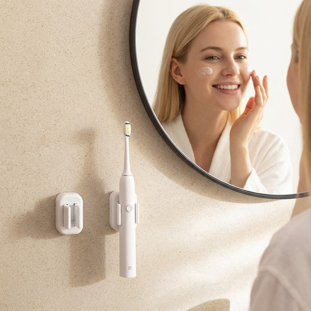 No-Drill Electric Toothbrush Wall Holder