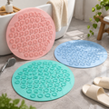 Round Flexible Silicone Shower Mat with Suction Grid & Drainage