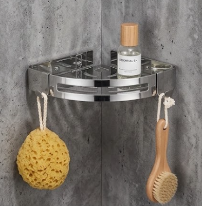 No-Drill Stainless Steel Corner Shower Caddy