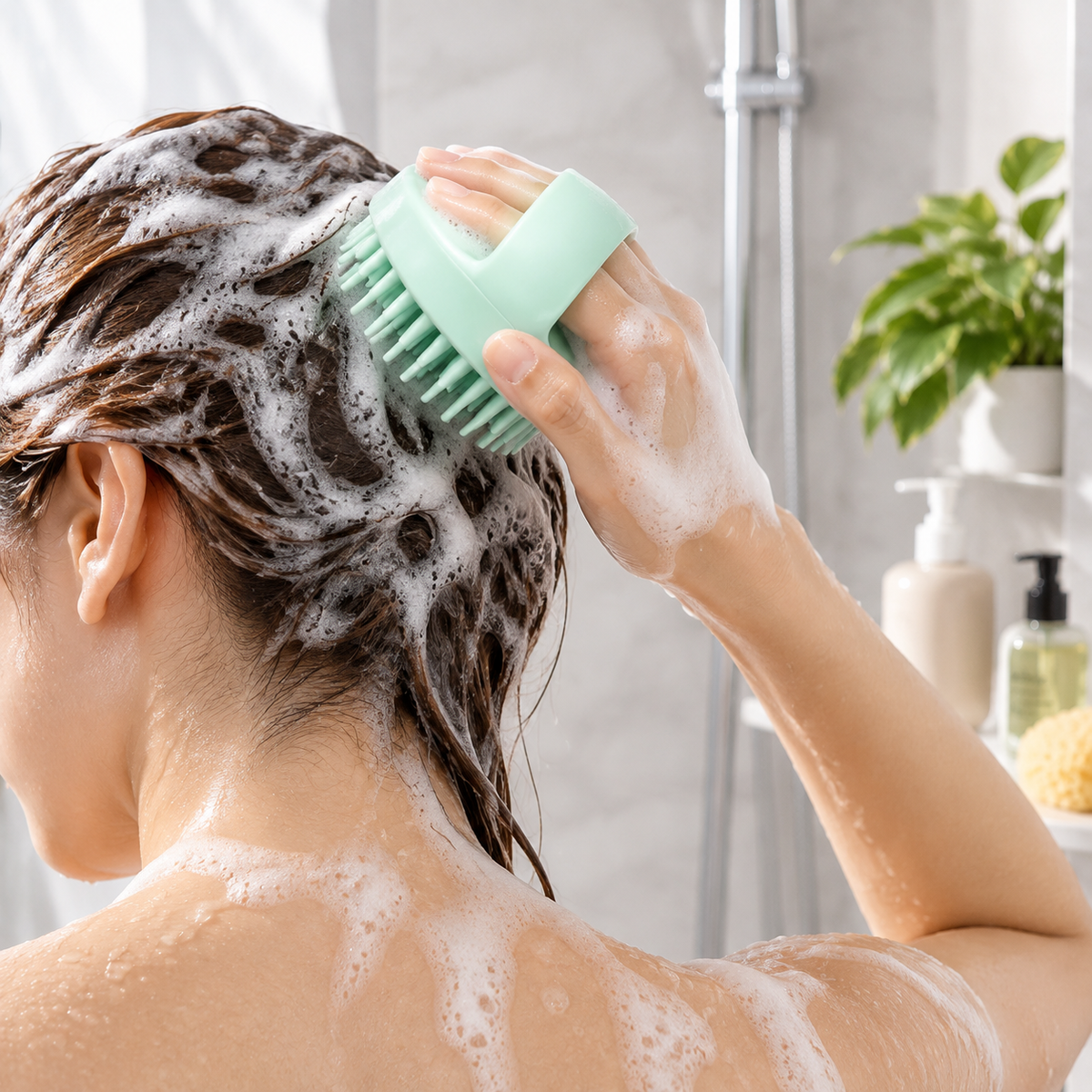 Ergonomic Soft TPE Scalp Cleansing & Massaging Brush