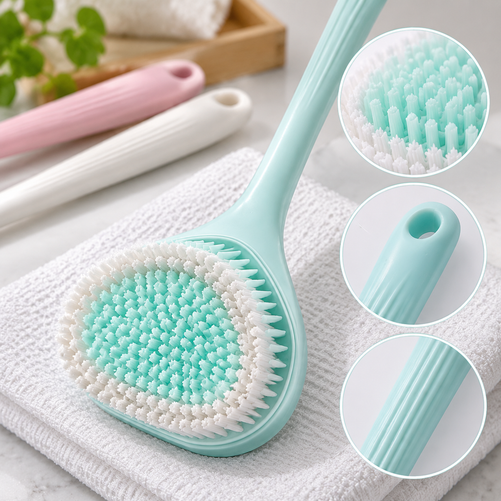 Long-Handled Soft Bristle Bath & Body Brush