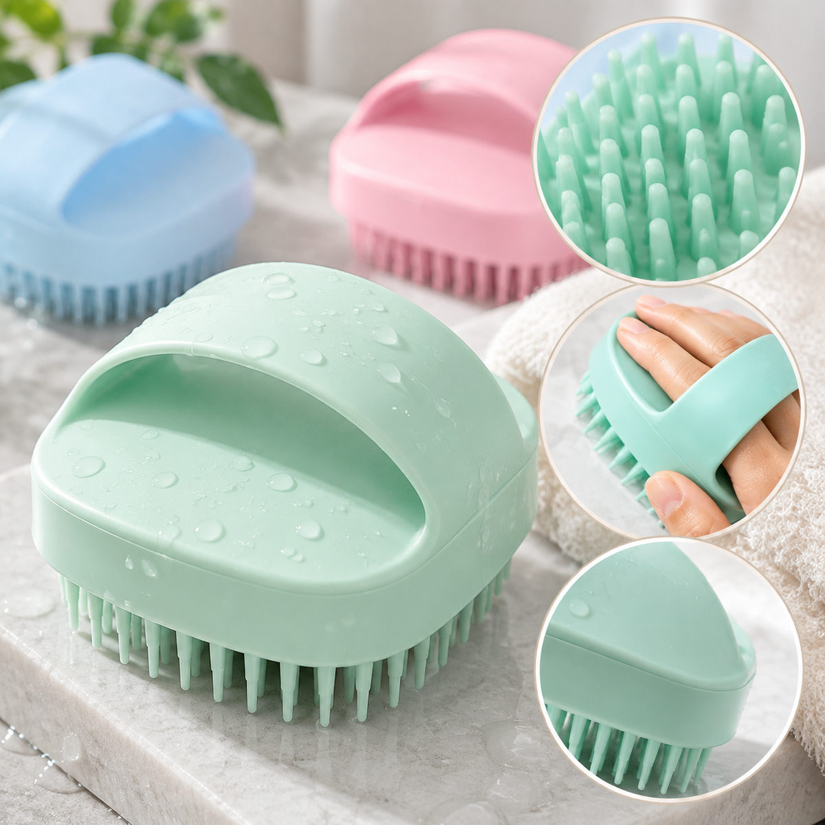 Ergonomic Soft TPE Scalp Cleansing & Massaging Brush